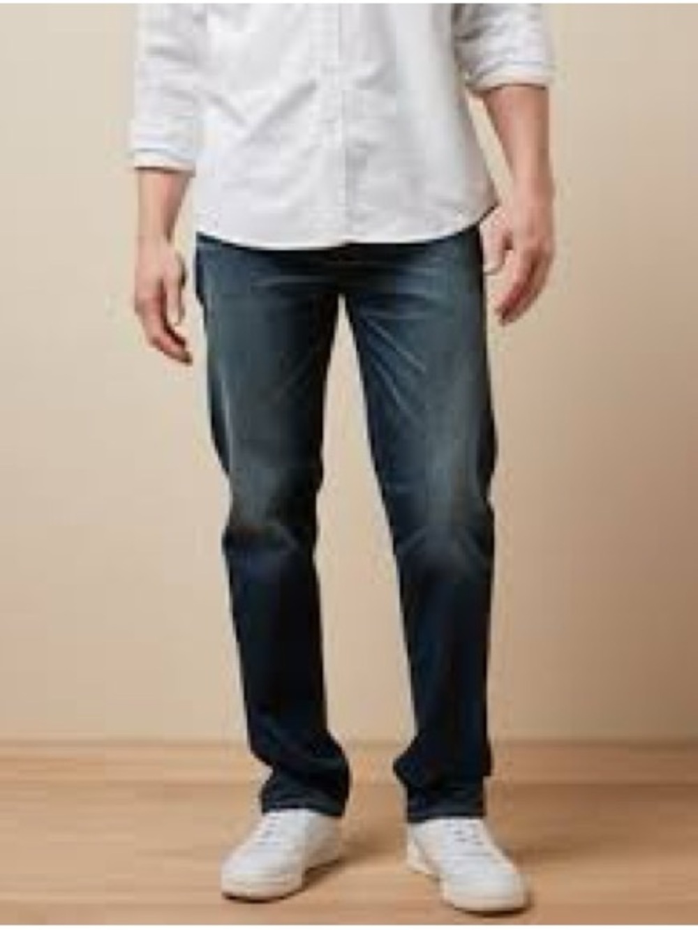American Eagle Outfitters Men's Relaxed Straight Jeans in Dark Blue Wash